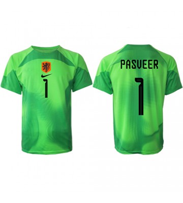 Nederland Remko Pasveer #1 Keeper Hjemmedrakt VM 2022 Kortermet